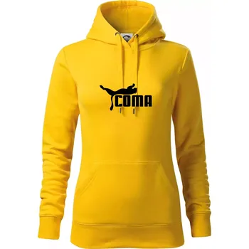Dámská mikina Coma parodie - Mikina dámská Cape s kapucí - S ( Žlutá )