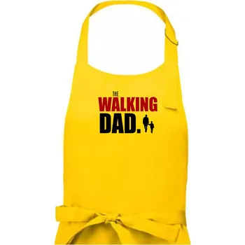 Kuchyňská zástěra The walking dad dvě děti - Pánská zástěra na vaření - Univerzální velikost ( Žlutá )