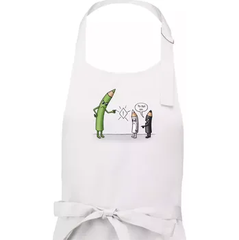 Kuchyňská zástěra Pastelky - kdo to byl? (Hana-creative) - Dámská zástěra na vaření - Univerzální velikost ( Bílá )