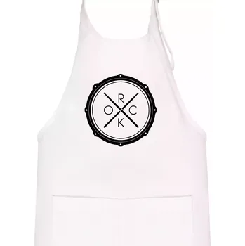 Kuchyňská zástěra Paličky bicí ROCK - Dětská zástěra na vaření - Univerzální velikost ( Bílá )