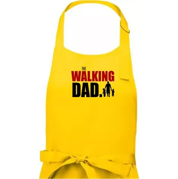 Kuchyňská zástěra The walking dad tři děti - Pánská zástěra na vaření - Univerzální velikost ( Žlutá )