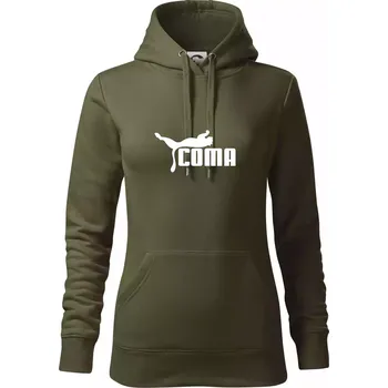 Dámská mikina Coma parodie - Mikina dámská Cape s kapucí - M ( Military )