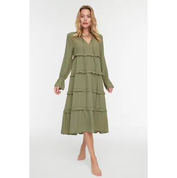 Dámské šaty Dámské šaty Trendyol Floral Patterned Trendyol kaki 934748