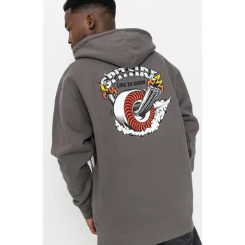 Pánská mikina Spitfire Burnout HD (charcoal solid w/multi color prints) M, šedá