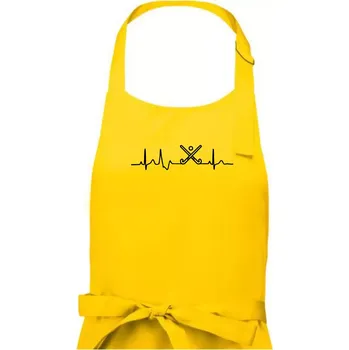Kuchyňská zástěra Pozemní hokej ekg - hokejky - Pánská zástěra na vaření - Univerzální velikost ( Žlutá )