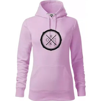 Dámská mikina Paličky bicí ROCK - Mikina dámská Cape s kapucí - S ( Orchid )
