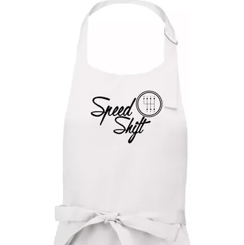 Kuchyňská zástěra Speed shift - Pánská zástěra na vaření - Univerzální velikost ( Bílá )