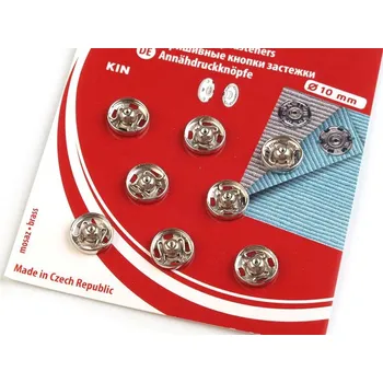 Kovové patentky / stiskací knoflíky, barva 24/10 mm 2 nikl