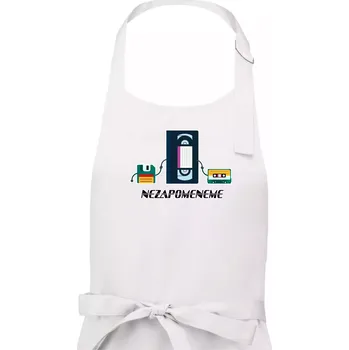 Kuchyňská zástěra Nikdy nezapomeneme 90s - Pánská zástěra na vaření - Univerzální velikost ( Bílá )