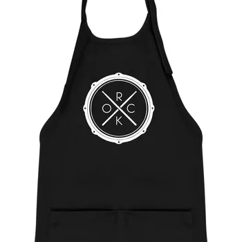 Kuchyňská zástěra Paličky bicí ROCK - Dětská zástěra na vaření - Univerzální velikost ( Černá )