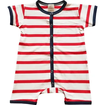Kojenecký overall FARMERS® Dětský letní bambusový overal propínací - různé barvy Barva: Jasně červená - přírodní nebělená, Velikost: 68