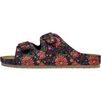 Dámská zdravotní obuv MEDI LINE dámské pantofle S182 Jana černé květy Filtr velikosti obuvi: 40