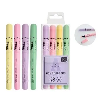 Set školních potřeb Zakreślacze pastelowe 4 kolory Academy