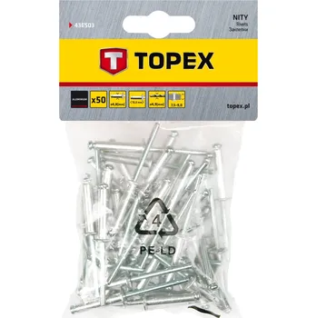 Nářadí pro automobil Topex Nýt hliníkový trhací 4,8mm x 12,5mm, 50ks 43E503