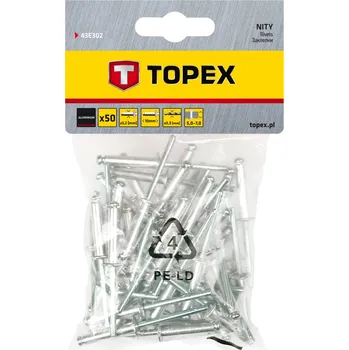 Nýt Topex Nýt hliníkový trhací 3,2mm x 10mm, 50ks 43E302