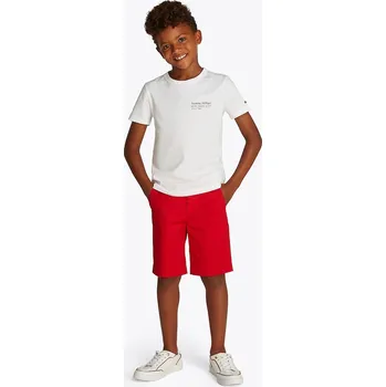 Chlapecké tričko Dětské bavlněné tričko Tommy Hilfiger bílá barva, s potiskem, KB0KB09648 KB0KB09648.128.176.PPYA 00X, vel. 176