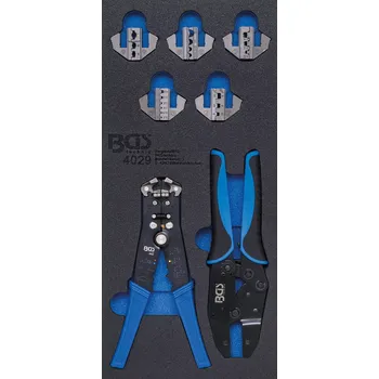 Sada krimpovacích a odizolačních kleští v pěnové výplni, 7 ks - BGS 4029