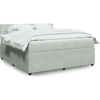 Nábytek vidaXL Box spring postel s matrací 180x200 cm samet [3287809] Barva: světle šedá
