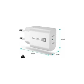 CONNECT IT Voyager2 nabíjecí adaptér 1×USB-C, 25W PD, bílá