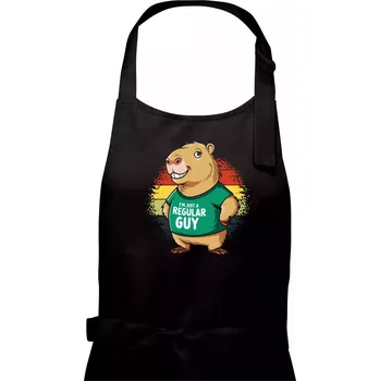 Kuchyňská zástěra Capybara I'm just a regular guy - Pánská zástěra na vaření - Univerzální velikost ( Černá )