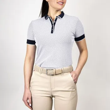 Dámská móda Kjus Women Ella Structure Polo S/S XS/34, White/Atlanta Blue, dámské