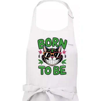 Kuchyňská zástěra Marihuana - born to be - Pánská zástěra na vaření - Univerzální velikost ( Bílá )