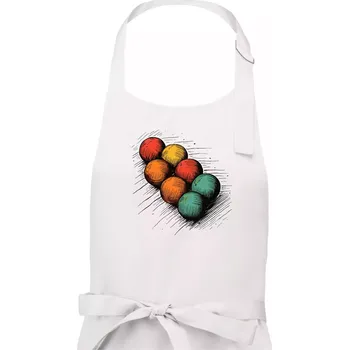 Kuchyňská zástěra Petanque koule kresba - Dámská zástěra na vaření - Univerzální velikost ( Bílá )