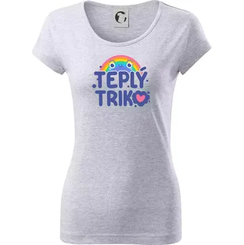 Teplý triko - Dámské triko Pure - 3XL ( Světlešedý Melír )