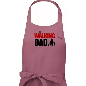 Kuchyňská zástěra The walking dad tři děti - Pánská zástěra na vaření - Univerzální velikost ( Starorůžová )