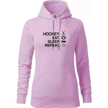 Dámská mikina Pozemní hokej eat sleep repeat - Mikina dámská Cape s kapucí - XS ( Orchid )