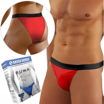Pánské spodní prádlo SESTO SENSO Pánské slipy Puma Tanga, červené, XXL