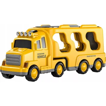 autodráha Sada transportní návěs stavební auta rypadlo zvuk světlo