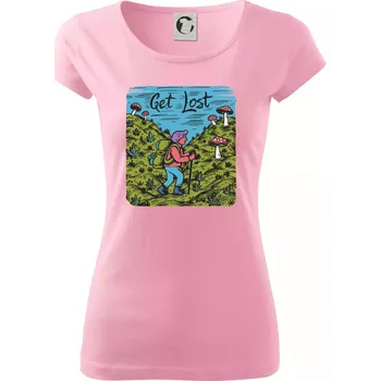 Dámské oblečení Marihuana - Get lost - Dámské triko Pure - XS ( Růžová )