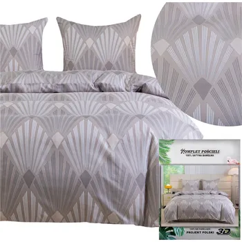 Povlečení POVLEČENÍ Maria povlaky na polštáře 70x80 sada 160x200 3 dílné SATÉNOVÉ geometrické