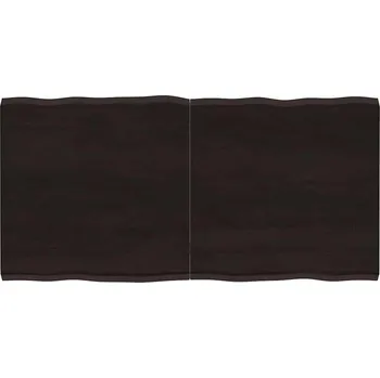 Konferenční stolek vidaXL Stolní deska 120x60x(2-4)cm ošetřený dub živá hrana [363960] Barva: tmavě hnědá