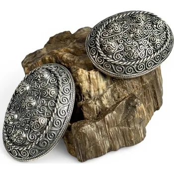 Brož Drakkaria VIKINSKÁ ŽELVÍ STŘÍBRNÁ BROŽ, pár, replika z Hedeby, Ag 925