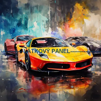 Látkový panel - Auto - AM-20 Velikost: 25x25cm, Materiál: Úplet