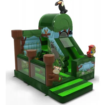 Skákací hrad Nafukovací skákací hrad se skluzavkou - combo Džungle s potiskem