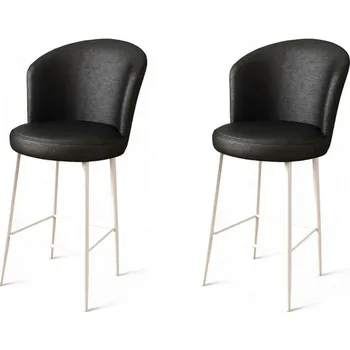 Barová židle Sada barových židlí Uras Black and White, 2 ks, černá