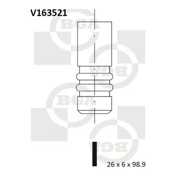 Ventil motoru Výfukový ventil, V163521
