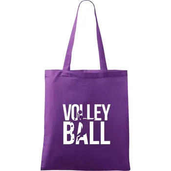Volleyball nápis - Taška bavlněná - 42 x 38 cm ( Fialová )