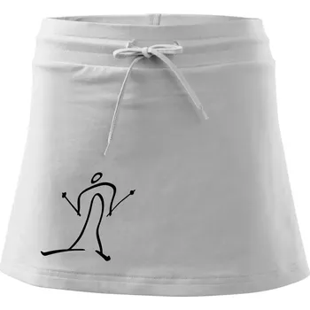Dámská sukně Běžkař kreslený - Sportovní sukně - two in one - S ( Bílá )