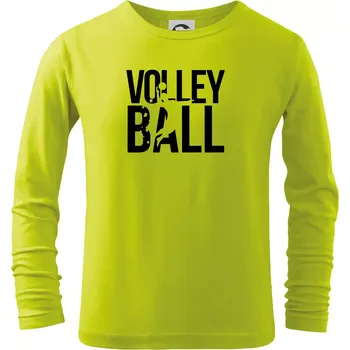 Dětská móda Volleyball nápis - Triko dětské Long Sleeve - 146 cm/10 let ( Limetková )