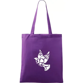 Ptáček vzorovaný - Taška bavlněná - 42 x 38 cm ( Fialová )