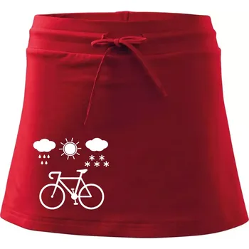 Dámská sukně Cyklista za každého počasí - Sportovní sukně - two in one - XS ( Červená )