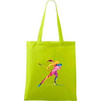 Barevná běžkařka - Taška bavlněná - 42 x 38 cm ( Limetková )