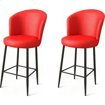 Barová židle Sada barových židlí Uras Red and Black, 2 ks, červená