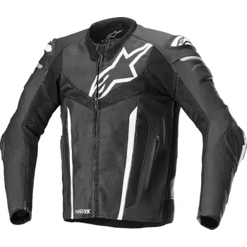Moto bunda Kožená bunda ALPINESTARS FUSION (černá, bílá, metalická šedá, vel. 56)