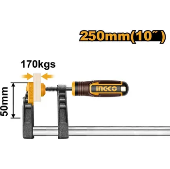 Truhlářská svěrka Ingco svěrka kovová - stolařská, 250 mm