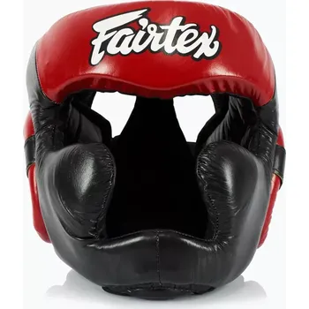 Chránič hlavy na box a bojový sport Přilba na box FAIRTEX Sparring HG13 - černá/červená M